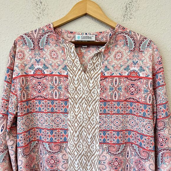 COOLIBAR UPF 50+ Cover-Up Swim Tunic Dress in Multi Paisley Print - Picture 2 of 11